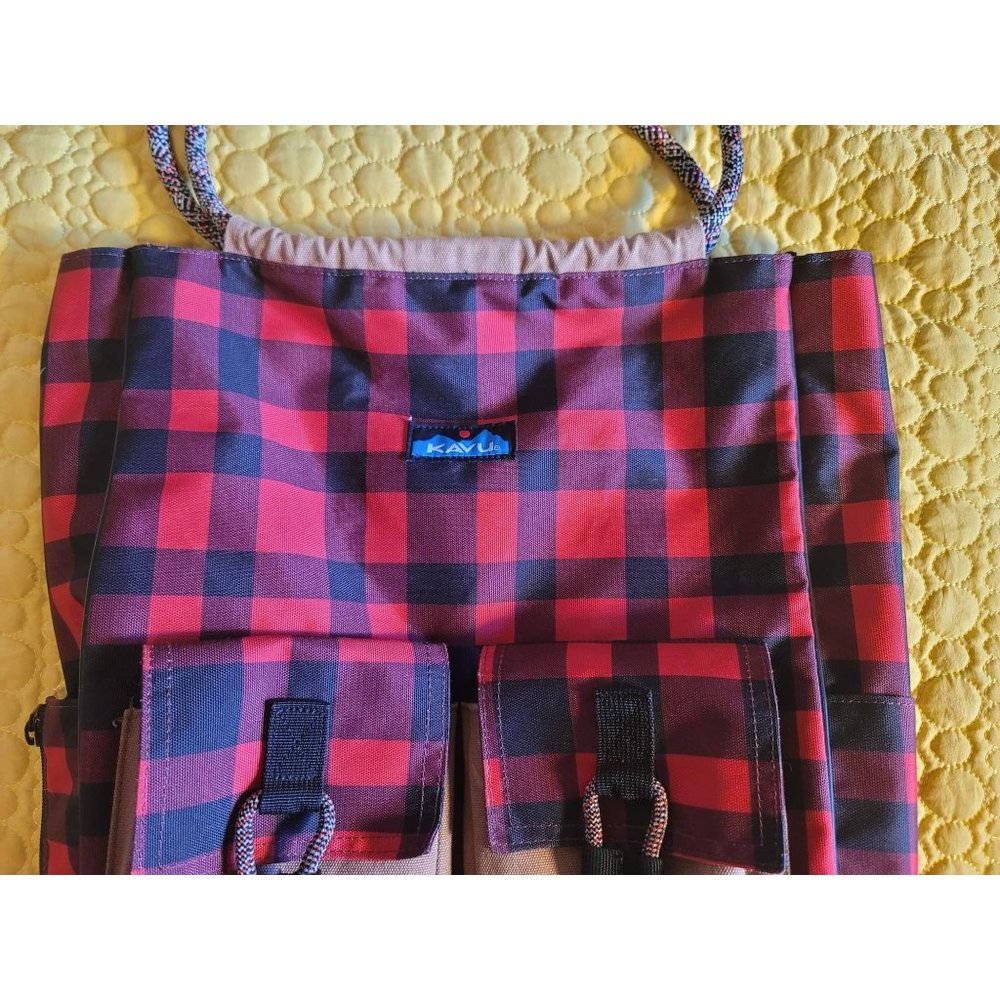 Kavu Shoulder Bag Buffalo Red/Black Checkered Pattern - Picture 4 of 6